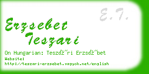 erzsebet teszari business card